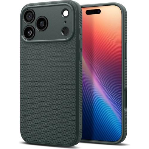 Spigen Apple iPhone 17 Pro ile Uyumlu ince Kılıf Liquid Air Hava Kanalı Teknolojisi™ Askeri Sınıf Koruma Abyss Green Dokulu Yüzey Kapak - ACS09944