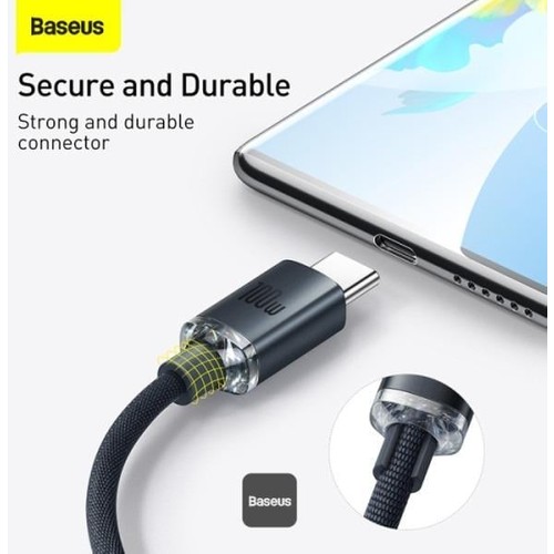 Baseus Crystal Shine 100W USB To Type-C Hızlı Şarj Kablo 1.2 mt CAJY000401