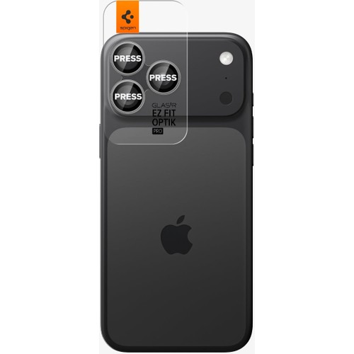 Spigen Apple iPhone 17 Pro Max / 17 Pro / 16 Pro Max / 16 Pro / 15 Pro Max / 15 Pro / 14 Pro Max ile Uyumlu Kamera Lens Camı Koruyucu Kolay Kurulum GLAS.tR EZ Fit Optik Pro (2 Adet) Gray - AGL10125