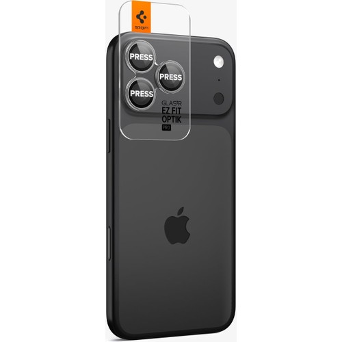 Spigen Apple iPhone 17 Pro Max / 17 Pro / 16 Pro Max / 16 Pro / 15 Pro Max / 15 Pro / 14 Pro Max ile Uyumlu Kamera Lens Camı Koruyucu Kolay Kurulum GLAS.tR EZ Fit Optik Pro (2 Adet) Gray - AGL10125