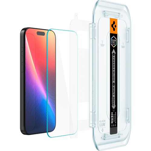 Spigen Apple iPhone 17 Pro Max / 16 Pro Max ile Uyumlu Cam Ekran Koruyucu AluminaCore™ iyonlaştırılmış Güçlendirilmiş Cam Teknolojisi Kolay Kurulum GLAS.tR EZ Fit Slim HD (2 Adet) - AGL07907