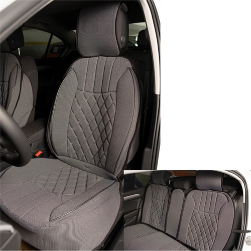 Peugeot 5008 Serisi Trobus Elegance Ortopedik Araç Koltuk Minderi 5'li Set, Hava Yastığı Uyumlu Gri — alternatif görsel