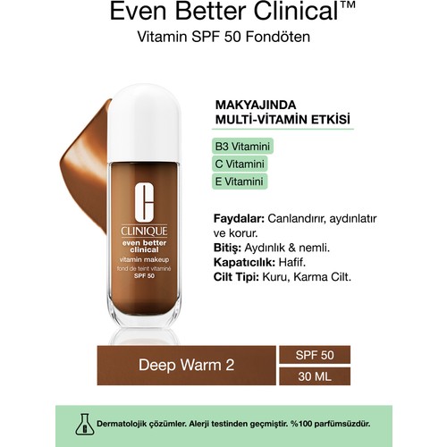 Clinique Even Better Clinical Vitamin Makeup SPF 50 Fondöten Deep Warm 2 30 ml