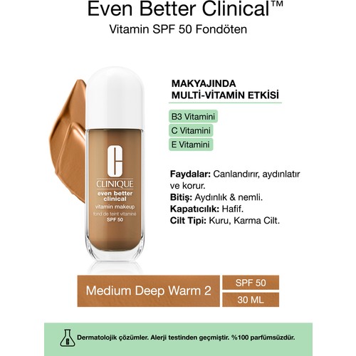 Clinique Even Better Clinical Vitamin Makeup SPF 50 Fondöten Medium Deep Warm 2 30 ml