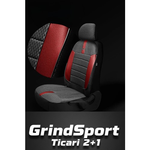 Kia Sorento 2003-2009 Suv – Ticari Araç 2+1 Uyumlu Vira GrindSport Koltuk Kılıfı – Siyah Kırmızı, Kolay Montaj — alternatif görsel