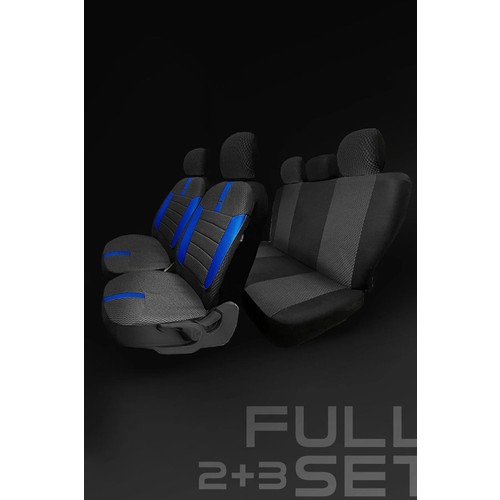 Fiat Grande Punto – Ticari Araç 2+1 Uyumlu Vira GrindSport Koltuk Kılıfı – Siyah Mavi, Kolay Montaj — alternatif görsel