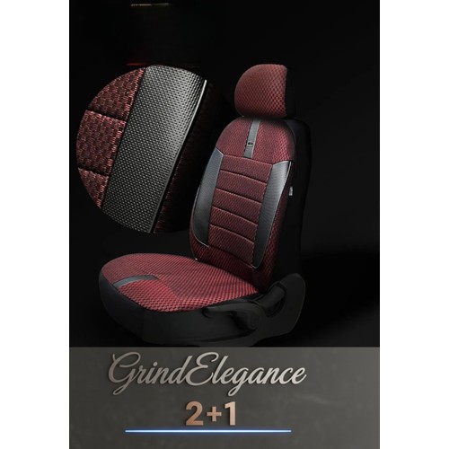 Peugeot 206 1998-2003 Roland Gaross – Ticari Araç 2+1 Uyumlu Vira GrindSport Koltuk Kılıfı – Kırmızı Siyah, Kolay Montaj — alternatif görsel