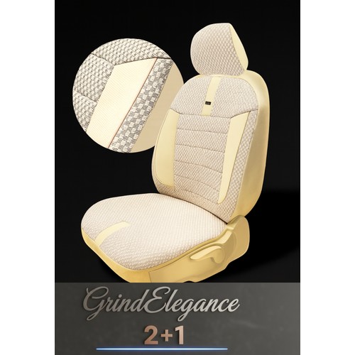 Mini Cooper 2020 ve Sonrası Hatchback – Ticari Araç 2+1 Uyumlu Vira GrindSport Koltuk Kılıfı – Bej, Kolay Montaj — alternatif görsel
