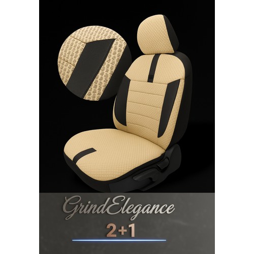 Opel Antara 2006-2017 – Ticari Araç 2+1 Uyumlu Vira GrindSport Koltuk Kılıfı – Bej Siyah, Kolay Montaj — alternatif görsel