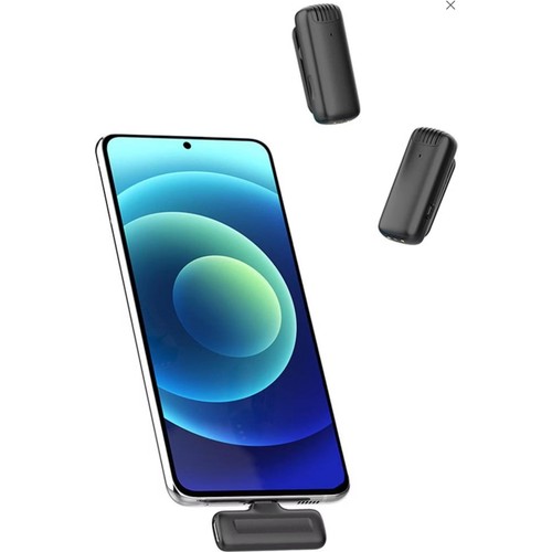 Ulanzi J12 ikili Yaka Mikrofonu  iPhone, Type-C Uyumlu, Şarj Kutulu, Gürültü Engelleme