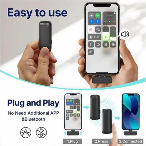 Ulanzi J12 ikili Yaka Mikrofonu  iPhone, Type-C Uyumlu, Şarj Kutulu, Gürültü Engelleme