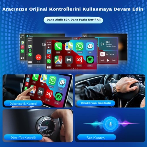 Carlinkit Mini Ultra 3 Kablosuz Carplay ve Android Auto Adaptörü –  iPhone ve Android 11+ Destekli, Usb-A / Type-C Tak Çalıştır, Hızlı ve Stabil Bağlantı