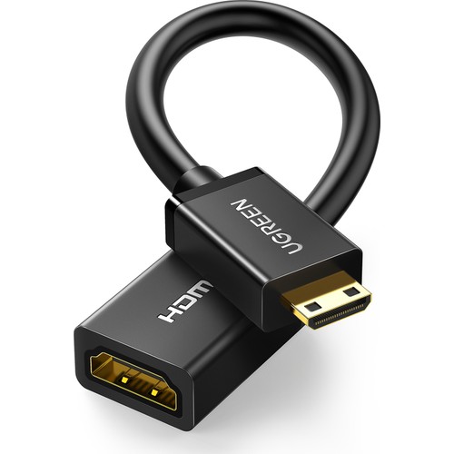 UGREEN Mini HDMI Erkek - HDMI Dişi Adaptör Kablo 22 cm, Siyah, 20137