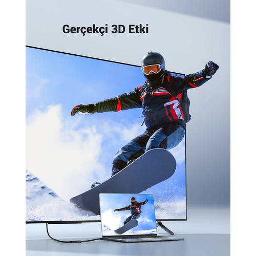 UGREEN Mini HDMI Erkek - HDMI Dişi Adaptör Kablo 22 cm, Siyah, 20137