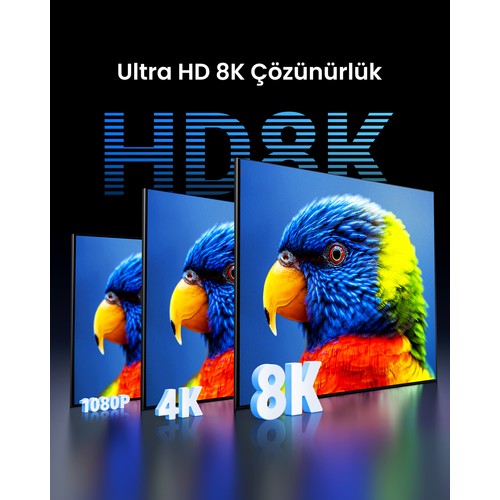 UGREEN 8K 60Hz Ultra HD HDMI 2.1 Görüntü Aktarma Kablosu, 1 Metre, 80401