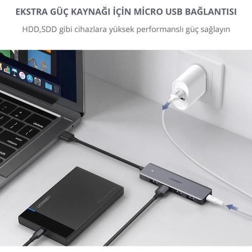 UGREEN 4 Portlu USB 3.0 Hub USB Çoklayıcı Adaptör, 50985
