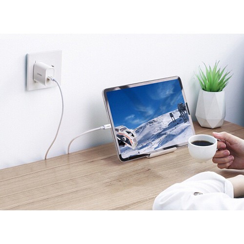 UGREEN USB-C 60W 3A QC PD Hızlı Şarj Kablosu, 1 m, Beyaz, 60518