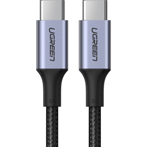 UGREEN USB-C 100W 5A QC PD Örgülü Hızlı Şarj Kablosu, 2 m, Siyah, 70429