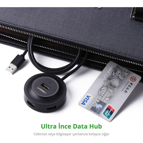 UGREEN 4 Portlu USB 2.0 Hub Çoklayıcı, Siyah, 20277