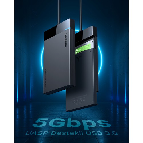 UGREEN USB 3.0 2.5 İnç Harici HDD/SSD Disk Kutusu, 30847
