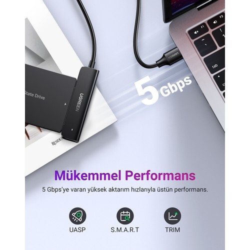 UGREEN USB-A 3.0 to 2.5-Inch SATA Dönüştürücü Adaptör, 70609