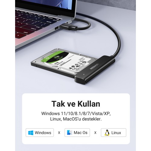 UGREEN USB-A 3.0 to 2.5-Inch SATA Dönüştürücü Adaptör, 70609