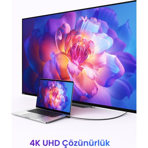 UGREEN 4K Displayport to HDMI Dönüştürücü Kablo 1.5 Metre, Siyah, 10239
