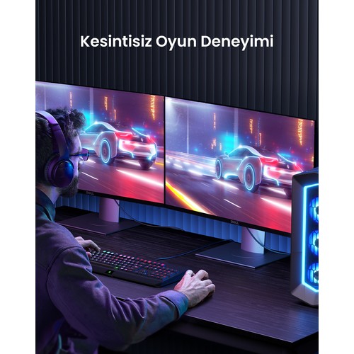 UGREEN 4K Displayport to HDMI Dönüştürücü Kablo 1.5 Metre, Siyah, 10239