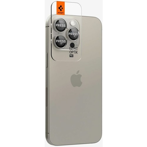 Spigen Apple iPhone 17 Pro Max / 17 Pro / 16 Pro Max / 16 Pro / 15 Pro Max / 15 Pro / 14 Pro Max ile Uyumlu Kamera Lens Camı Koruyucu Kolay Kurulum GLAS.tR EZ Fit Optik Pro 2 Adet Natural - AGL07163