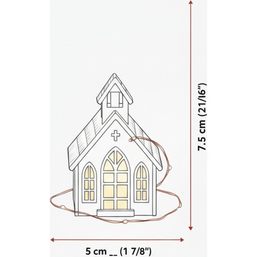 Auro Church Sıcak Yuva Işıkları - Mini Kış Köyü Seti Yılbaşı Özel - 3D - Görsel 5