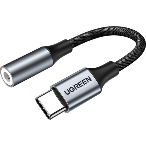 UGREEN Type-C to Aux Jak Kulaklık Adaptörü Kablo Dönüşütücü, Gümüş, 30632