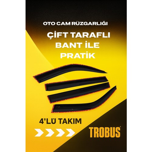Trobus BMW 3 Serisi E90 320d / 320i / 316i (2005-2012) Uyumlu Siyah Mügen Cam Rüzgarlığı 4'lü — alternatif görsel