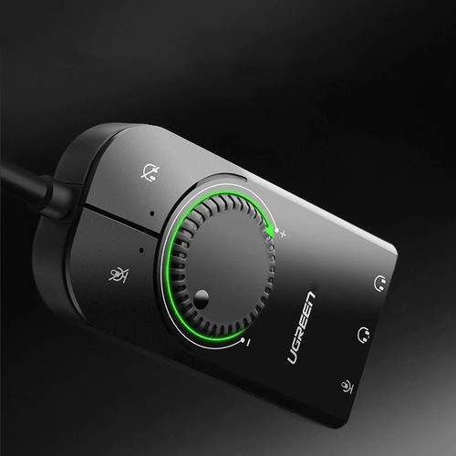 Ugreen USB Harici Stereo Ses Kartı 15cm Siyah Yüksek Ses Kalitesi ve Profesyonel Kullanım İçin