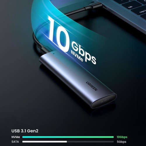 Ugreen M.2 Nvme SSD Type-C 3.1 Gen2 Pcıe M-Key M+B Key Disk Kutusu