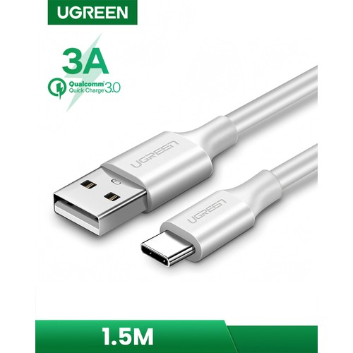 UGREEN USB-C - USB-A 3A QC Hızlı Şarj Kablosu, 1.5 m, Beyaz, 60122