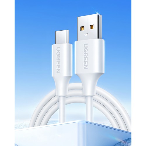 UGREEN USB-C - USB-A 3A QC Hızlı Şarj Kablosu, 1.5 m, Beyaz, 60122