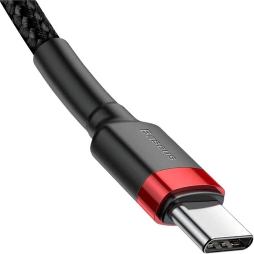 Baseus Cafule Type-C Pd2.0 60W Qc3.0 Data ve Şarj Kablosu 1mt Universal Uyumlu Siyah-Gri 60W Qc3.0 Özellikli