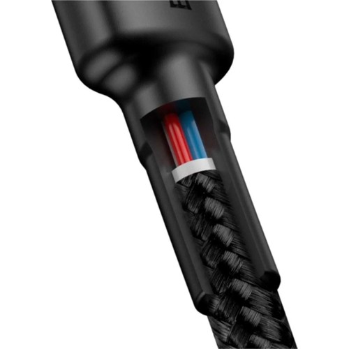 Baseus Cafule Type-C Pd2.0 60W Qc3.0 Data ve Şarj Kablosu 1mt Universal Uyumlu Siyah-Gri 60W Qc3.0 Özellikli