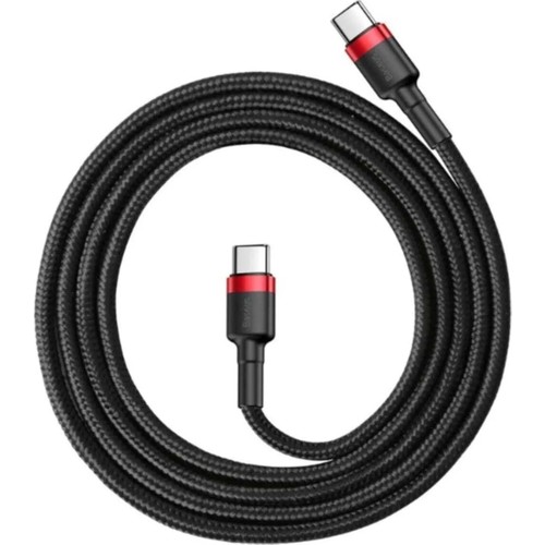Baseus Cafule Type-C Pd2.0 60W Qc3.0 Data ve Şarj Kablosu 1mt Universal Uyumlu Siyah-Gri 60W Qc3.0 Özellikli