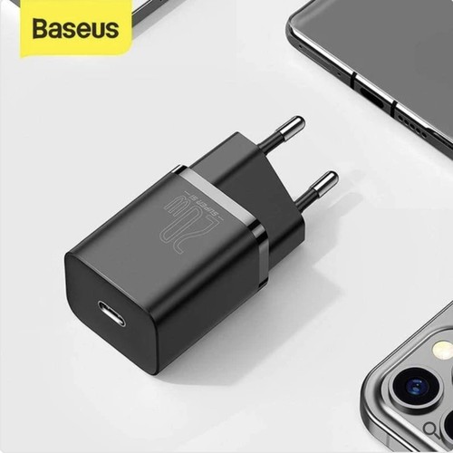 Baseus Super Si 20W Type-C Şarj Adaptörü – Siyah Hızlı Şarj ve Power Delivery Uyumlu