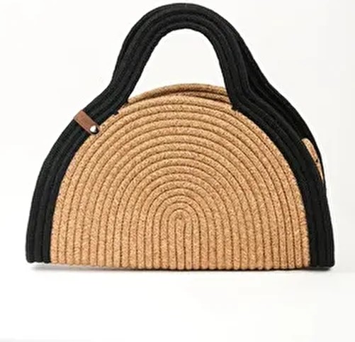 MaVaux Mia Hasır Jüt Clutch Çanta Organik Orta Boy Plaj Tekstili 0-15 lt Kapasite