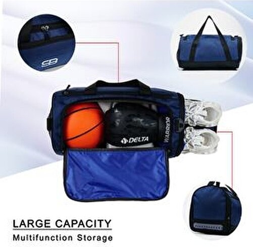 Solo Bag Ayakkabı Gözlü Orta Boy Unisex Lacivert Spor Fitness ve Seyahat Çantası görsel 4