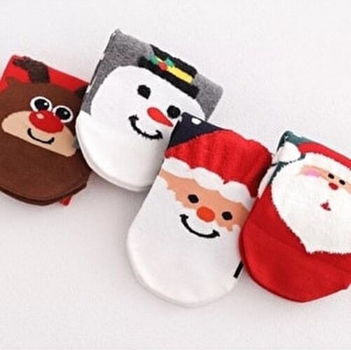 Worthy Socks Yılbaşı Desenli Kadın Patik Çorap 4 Çift Örme Çok Renkli Yıkamalı Bilek Çoraplar görsel 5
