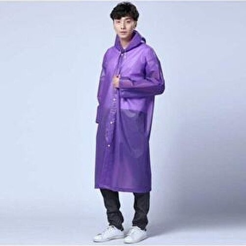 Sarfex Unisex Mor Su Rüzgar Geçirmez Yağmurluk Kapşonlu görsel 4