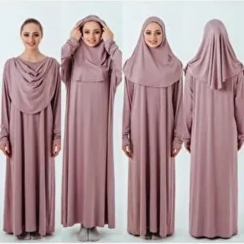 Dua Giyim Namaz Elbisesi Gül Kurusu Uzun Kol Polyester Karışımlı Düz Desenli Rahat Günlük Kullanım