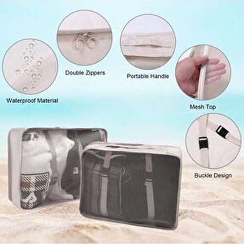 One Kado 8 Parça Seyahat Organizatör Bavul Ambalaj Seti Su Geçirmez Kumaş Saklama Kutuları görsel 6
