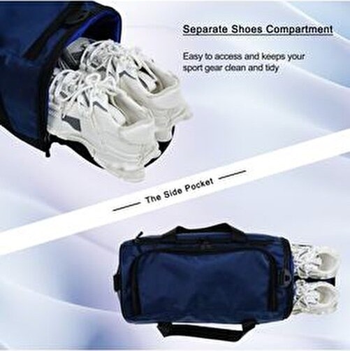 Solo Bag Ayakkabı Gözlü Orta Boy Unisex Lacivert Spor Fitness ve Seyahat Çantası görsel 5