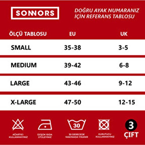 Sonnors 3 Çift Termal Havlu Tabanlı Outdoor Kadın Erkek Kışlık Kalın Siyah Çorap görsel 5