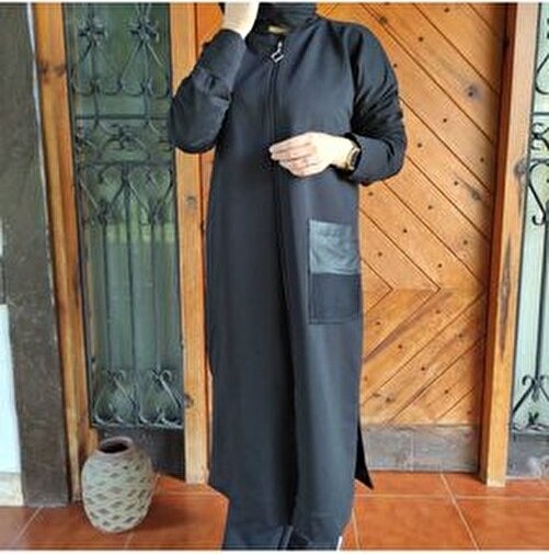 Aysun Aydemir Kadın Tesettür Eşofman Takım Pamuklu Malzeme ile Düz Desenli Günlük Stil Oversize görsel 4