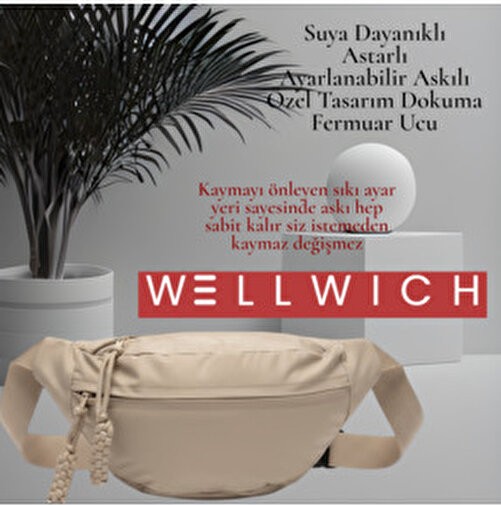 Wellwich Ultra Hafif Bej Çapraz Çanta Suya Dayanıklı Oxford Kumaş ile Şık Görünüm ve Spor Kullanım